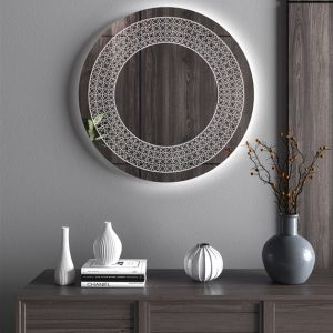 Χειροποίητος Φωτιζόμενος (φυσικό φως) Καθρέφτης LED GlamMirrors Στρoγγυλός Φ90cm*4cm / GM08c-N-p90 - Image 1